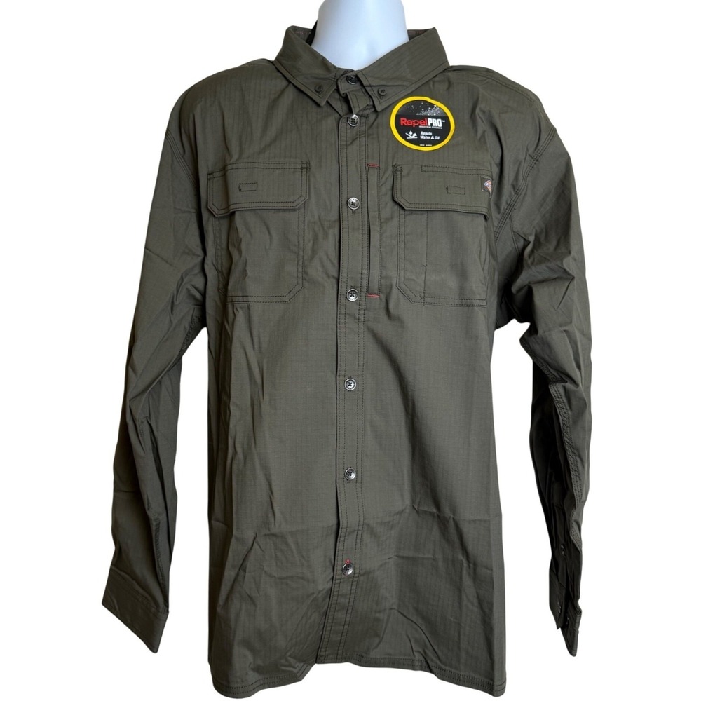 Dickies Mens 2XL Ranger Ripstop Workshirt Relaxed Fit DuraTech‎ RepelPRO Olive